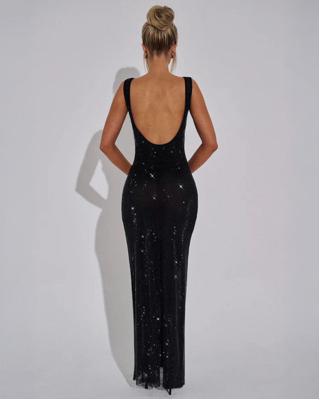 Stunning women's embellished maxi dress, ideal for formal parties.