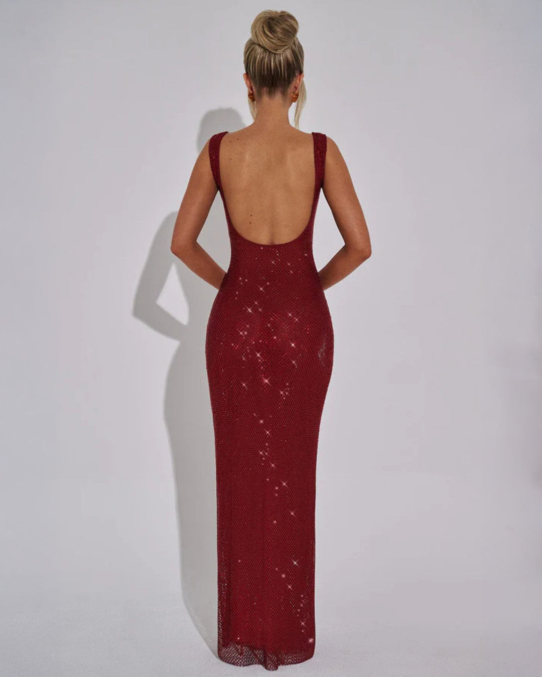 Stunning prom dress: long, embellished, and shimmering for a special night.