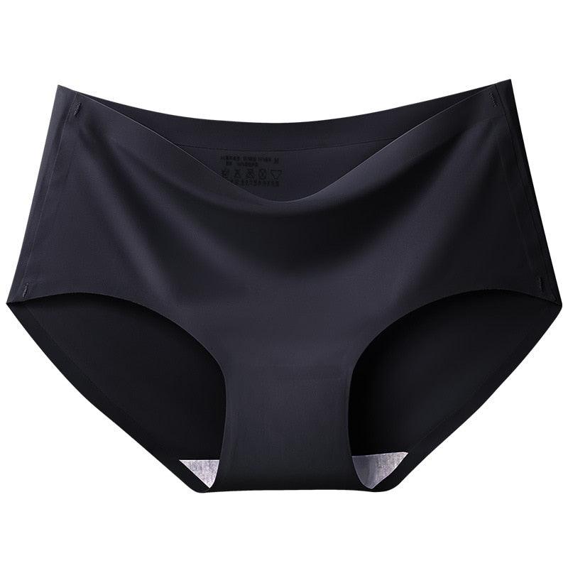 Women's silky seamless mid-rise brief, comfortable nylon spandex underwear, invisible under clothing.