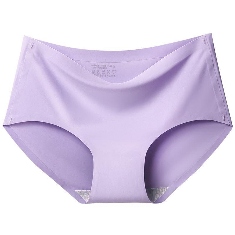 Breathable women's mid-rise seamless underwear, silky smooth nylon spandex brief for ultimate comfort.