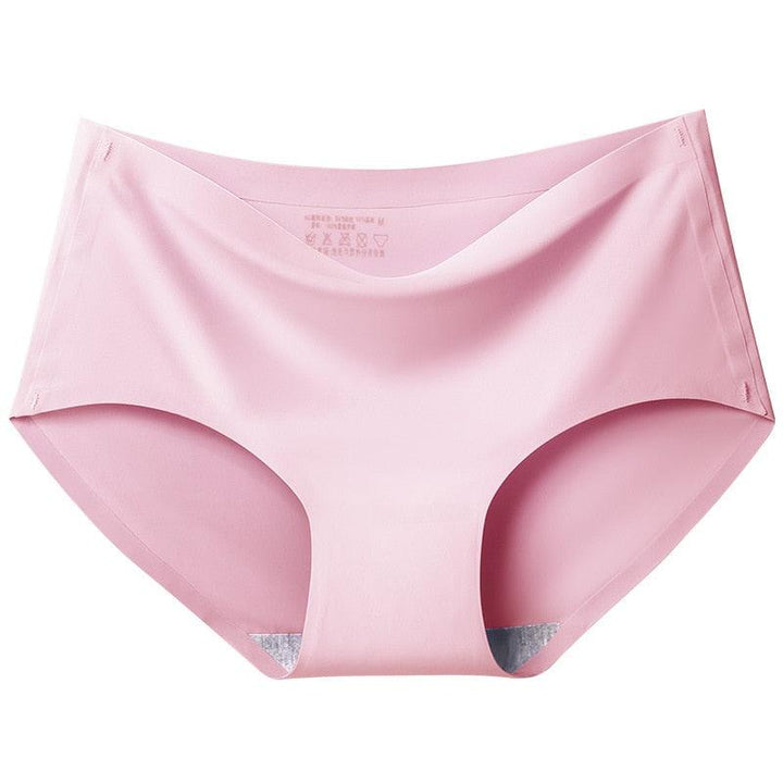 Comfortable women's silky seamless mid-rise briefs, soft nylon spandex panties for invisible everyday wear.
