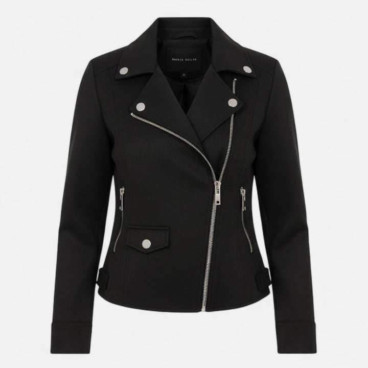 Spring fashion women's lapel zip jacket with pockets; a chic and versatile outerwear piece.