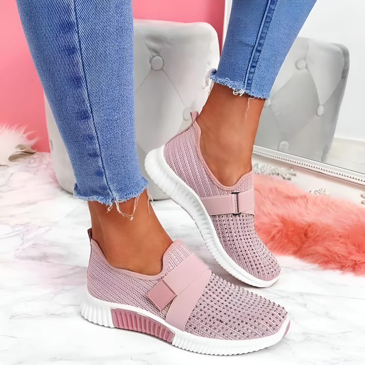 Everyday women's comfort trainers. Slip-on style with elastic strap for easy wear & lightweight support.