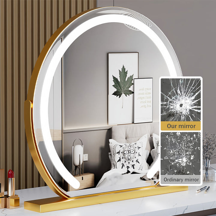 Smart cosmetic LED mirror for dressing table, touch control, enhancing home beauty.