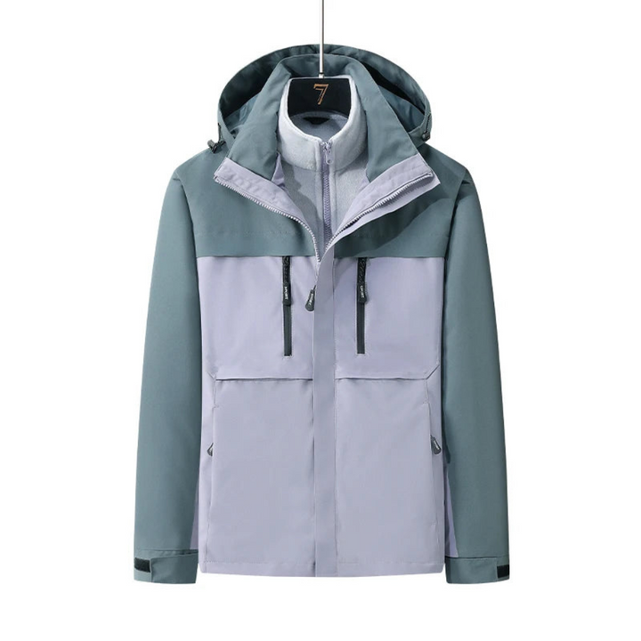 Sporty women's colorful snow jacket, ideal activewear for cold weather