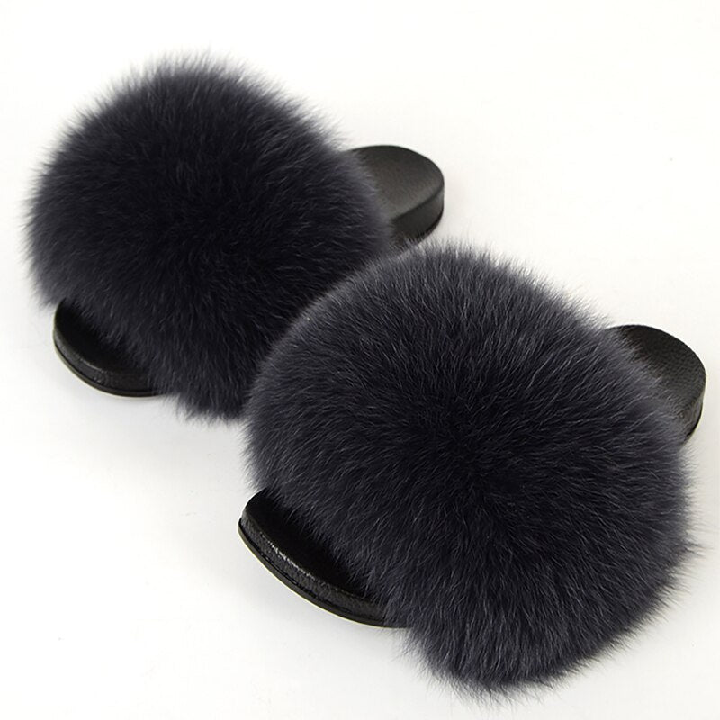 Super cozy women's fluffy open-toe slide slippers, plush and soft for ultimate comfort footwear.