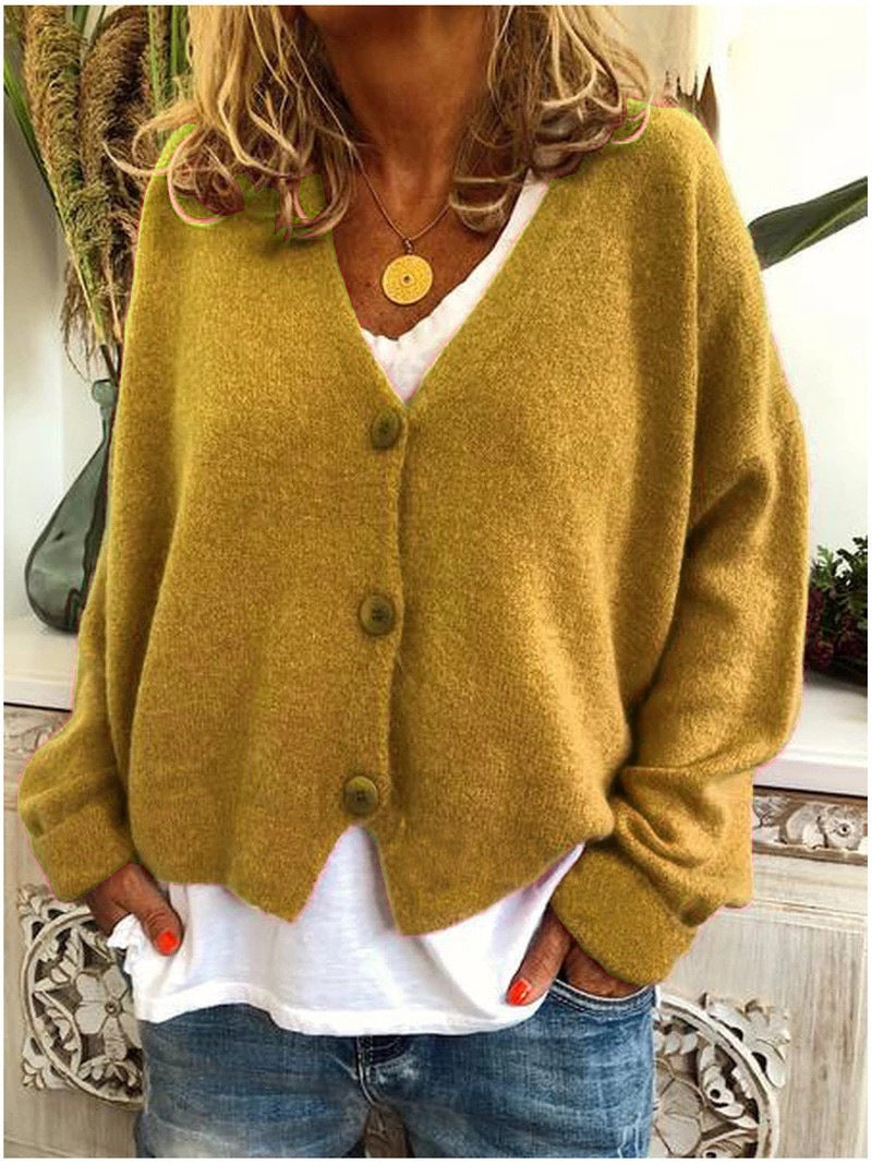 Elegant women's knit open-front cardigan, Shannon #1704, providing warmth and style for fall.