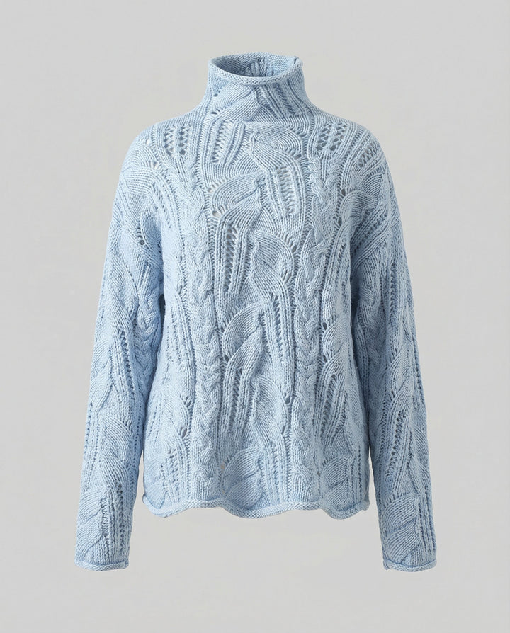 Classic women's luxury sweater, minimalist soft knit for elegant everyday wear. Versatile long sleeve winter top.