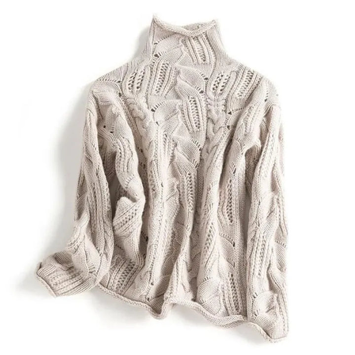 Luxury women's soft knit sweater, minimalist design for everyday comfort & elegance. Versatile long sleeve winter top.