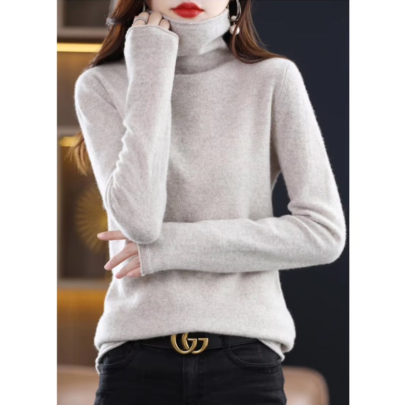 Comfortable women's long sleeve turtleneck, great for any cold season outfit.
