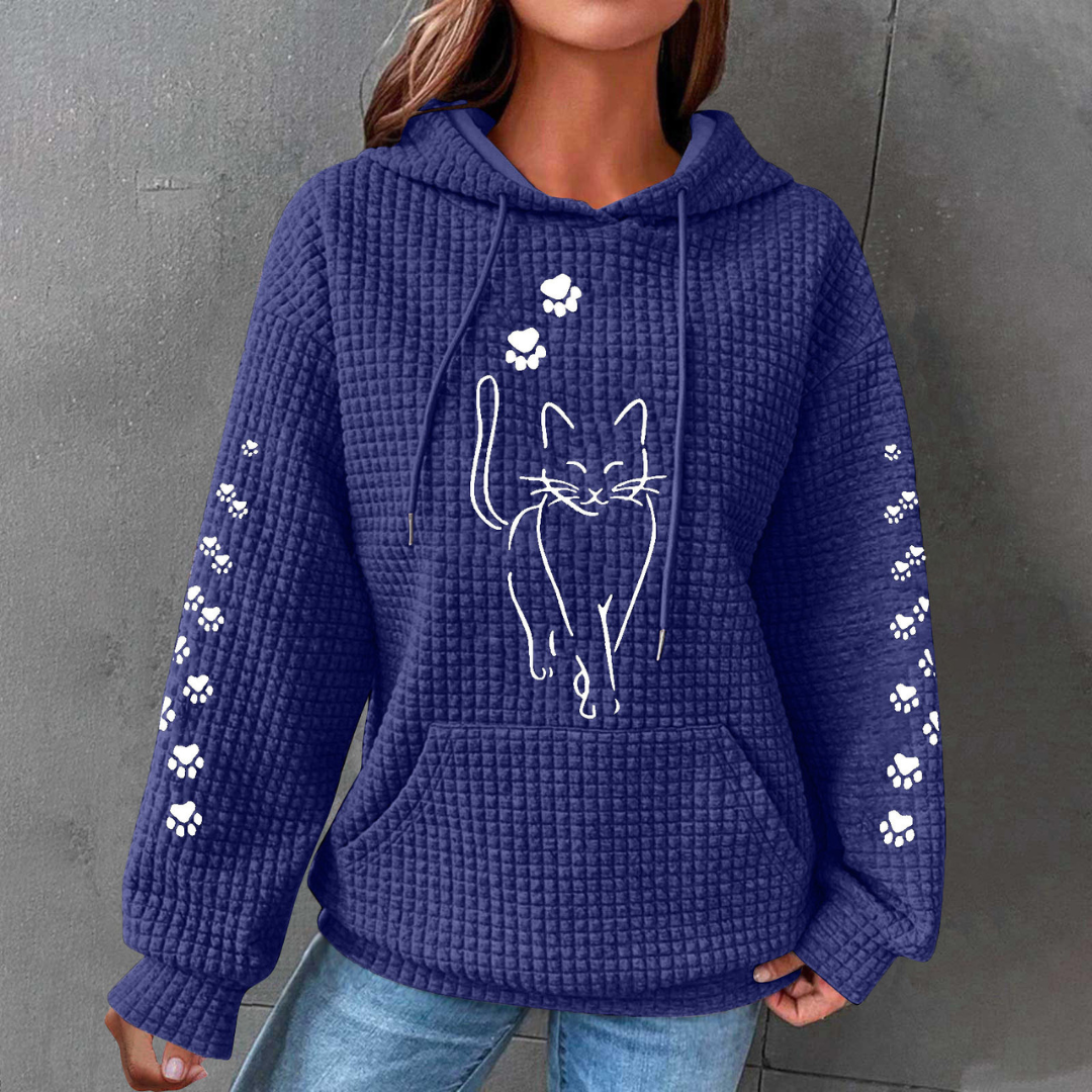 Soft warm pullover hoodie for women, featuring long sleeves and a cozy, comfortable fit