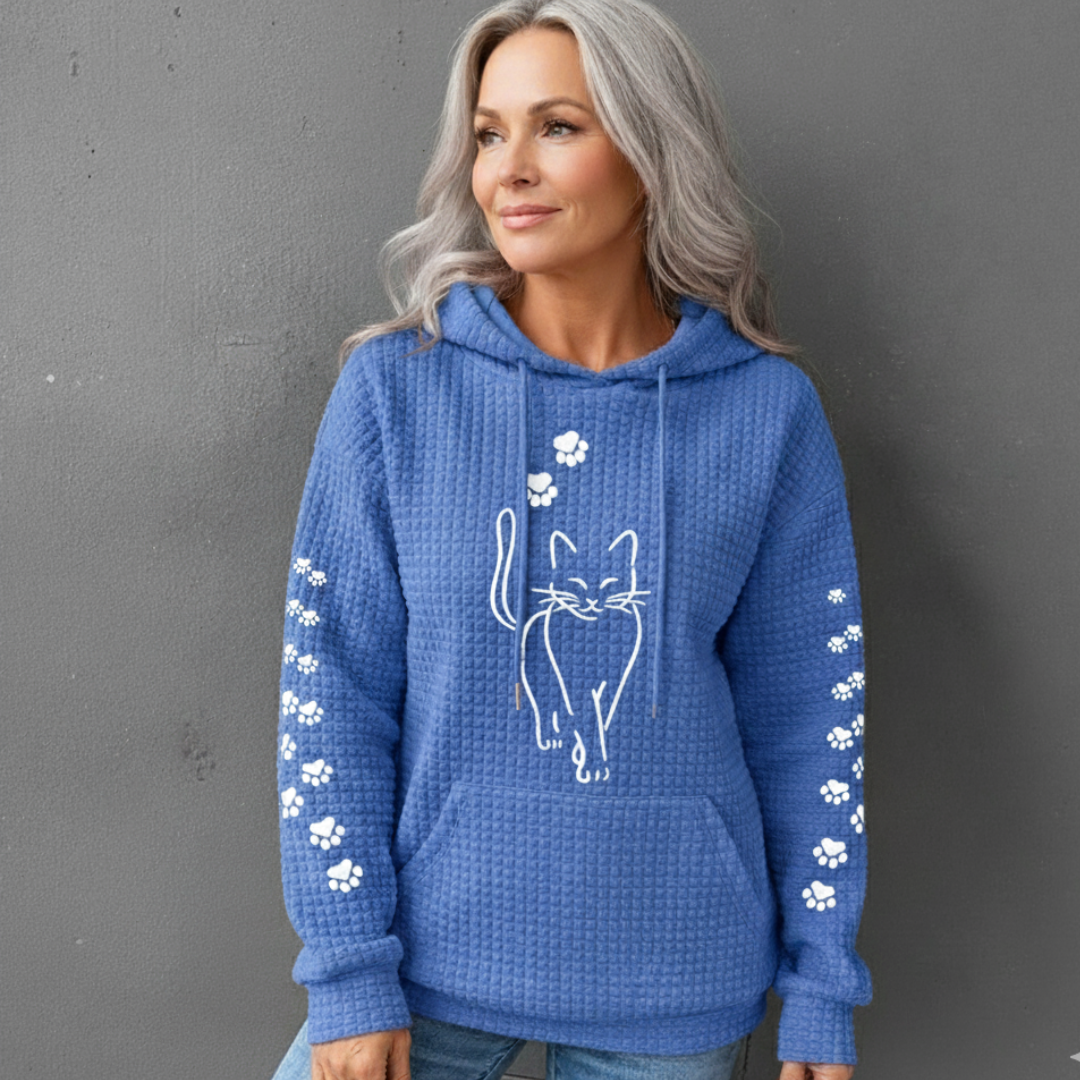 Women's long sleeve warm hoodie in a vibrant color, offering ultimate softness and comfort