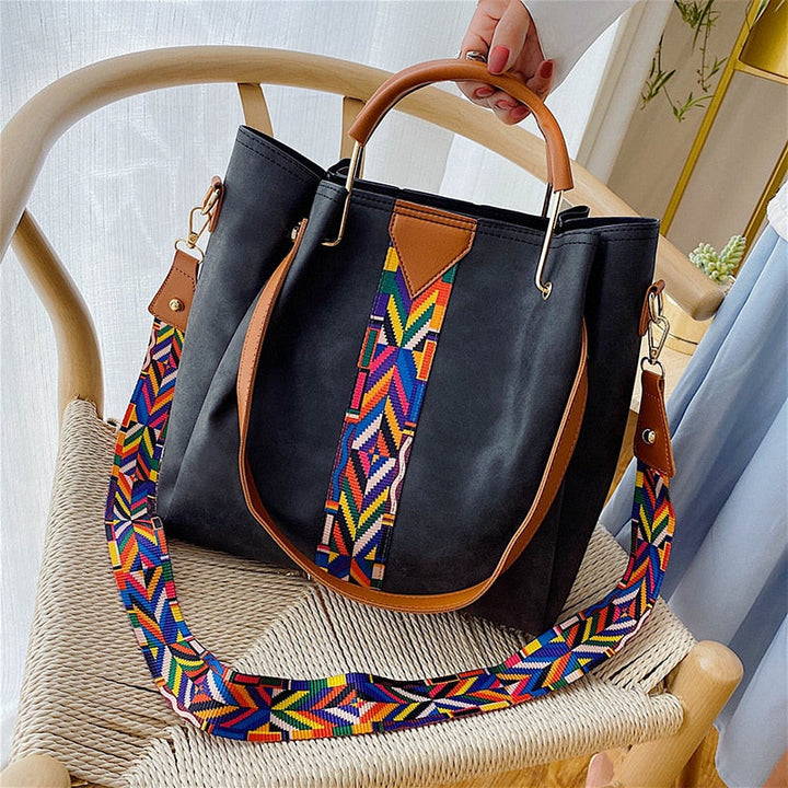 Women's spacious PU leather tote bag, perfect for everyday carry with a stylish design.