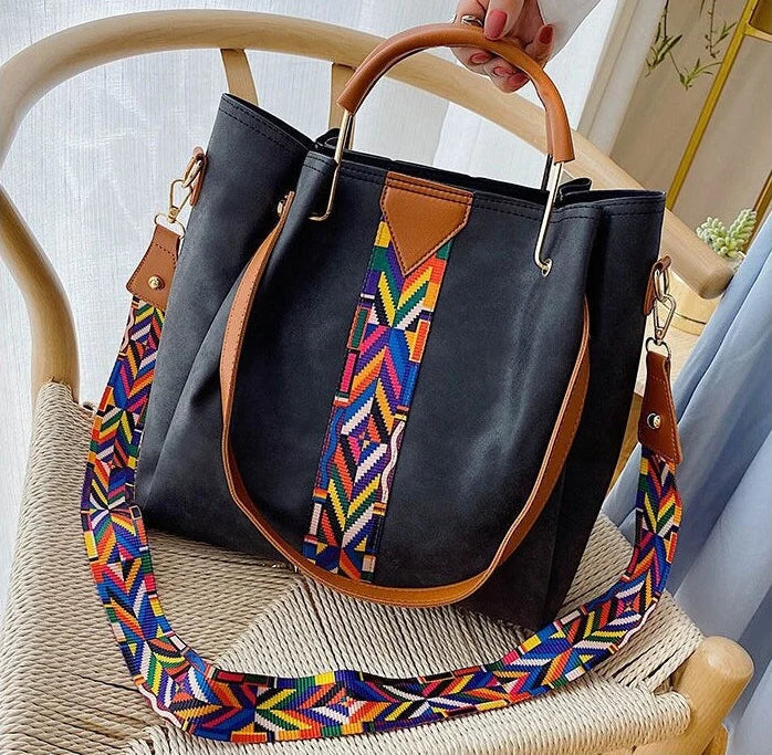 Stylish women's everyday carry tote bag made from durable PU leather, a versatile shoulder bag.