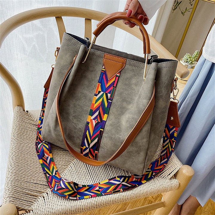 Chic women's PU leather shopping tote, a spacious and stylish everyday carry bag for your errands.