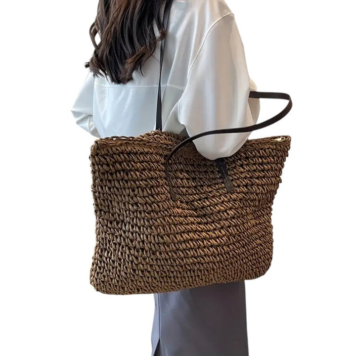 Stylish women's beach bag with ample space, a must-have vacation accessory.