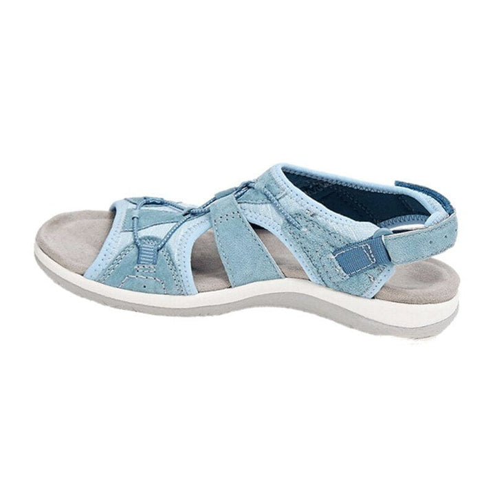 Women's sporty summer black sandals, open-toe for casual and walking activities