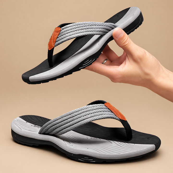 Comfortable women's sporty toe strap flip-flops, perfect for beach, pool, and casual outdoor summer adventures.