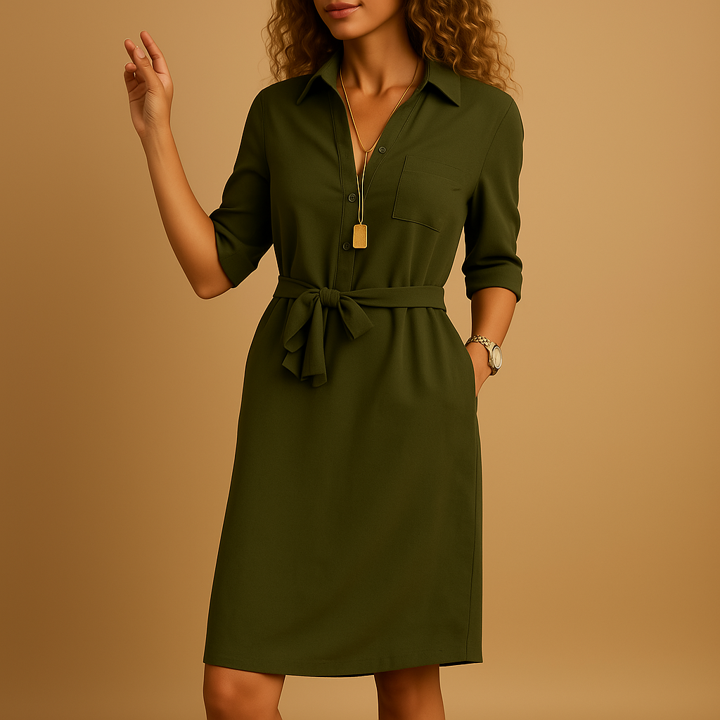 Versatile women's belted shirtdress in breathable fabric, suitable for multiple occasions.
