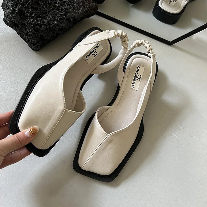 Stylish women's square toe slingback sandals, a versatile and comfortable option for summer elegance.
