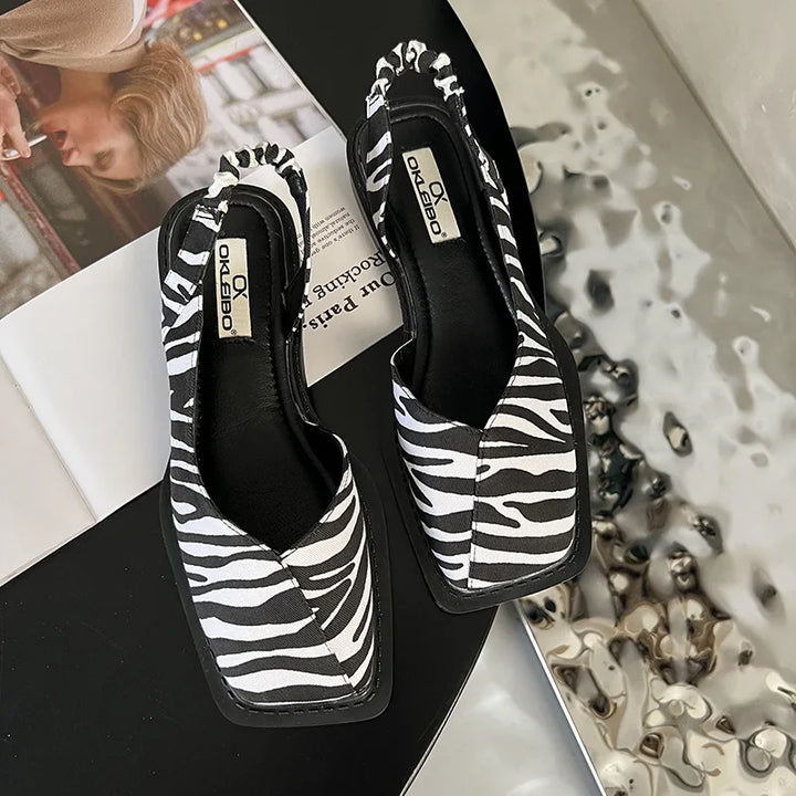 Versatile women's square toe slingback sandals, ideal for transitioning from casual day to elegant night.