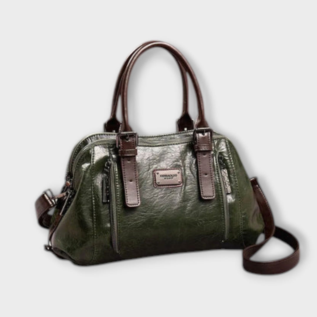 Green women's everyday bag, chic shoulder and crossbody design, spacious and practical