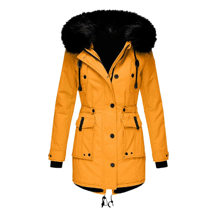 Fashionable women's outerwear: a new hooded winter coat designed for a flattering fit