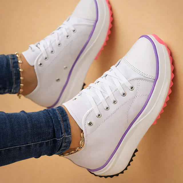 Women's stylish lace-up casual sneakers for daily comfort, perfect for walking.