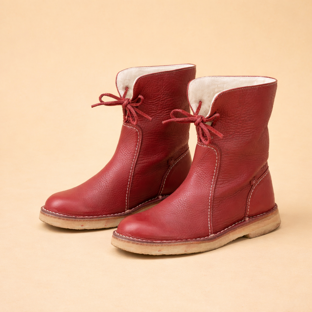 Cozy women's short snow boots, flat heel, round toe, perfect for winter comfort & style.