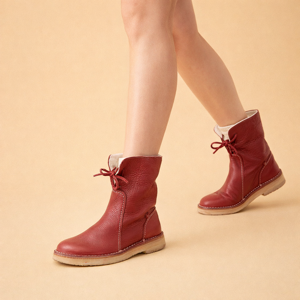 Stylish women's winter boots, short design, warm snow protection, great for casual outdoor fashion.