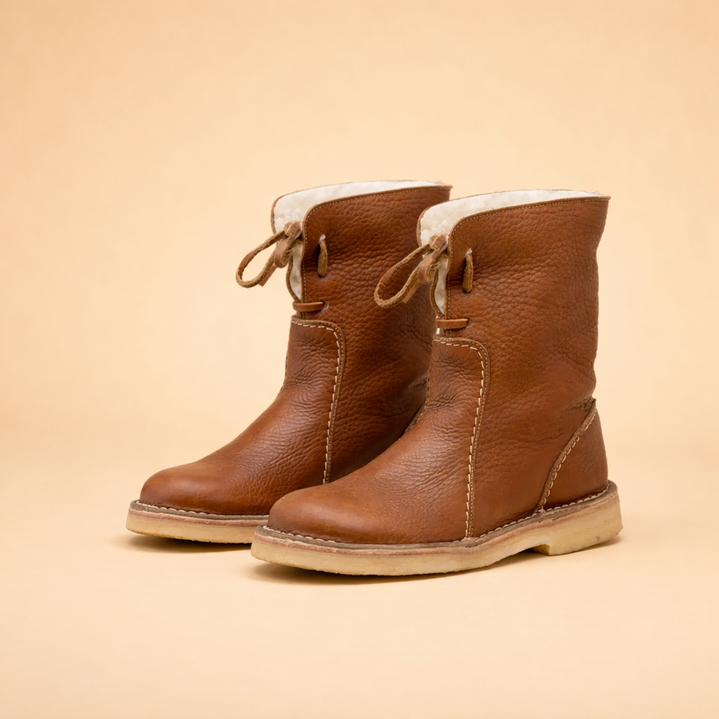 Comfortable women's short snow boots, warm & stylish, round toe, perfect for winter casual wear.