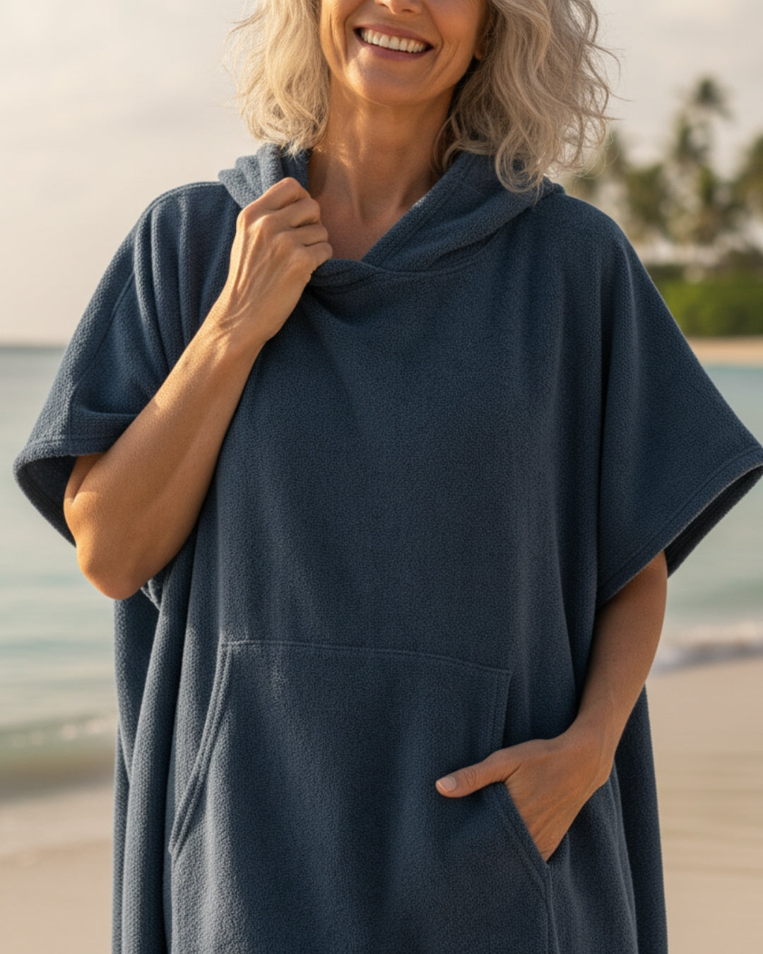 Relaxed fit women's summer poncho dress, perfect casual beachwear
