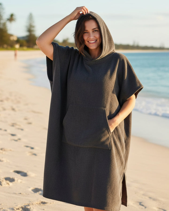 Women's bohemian style beach poncho dress, chic summer beachwear