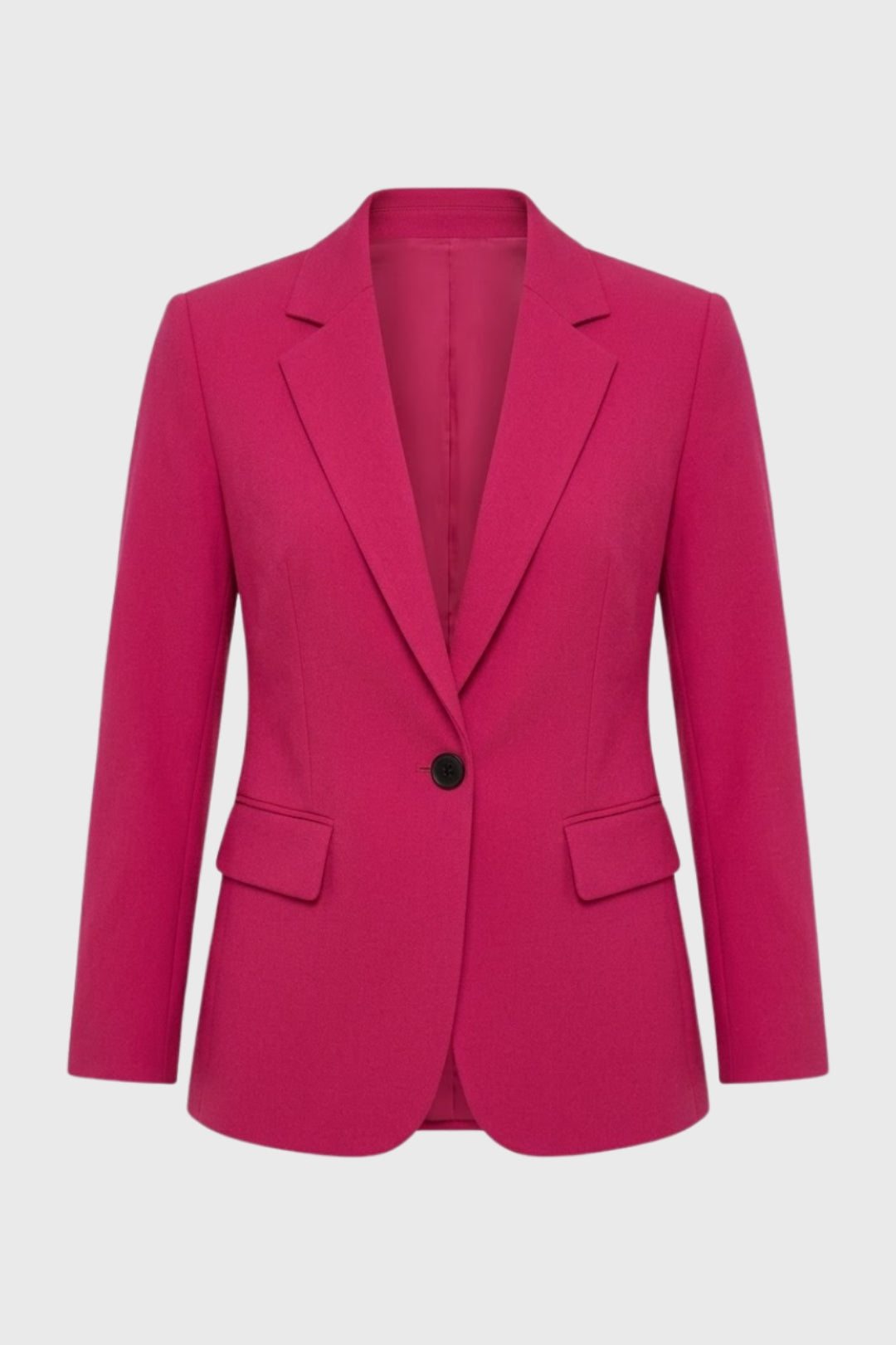 Close-up of elegant women's tailored blazer fabric, showcasing quality and chic professional smart casual style.