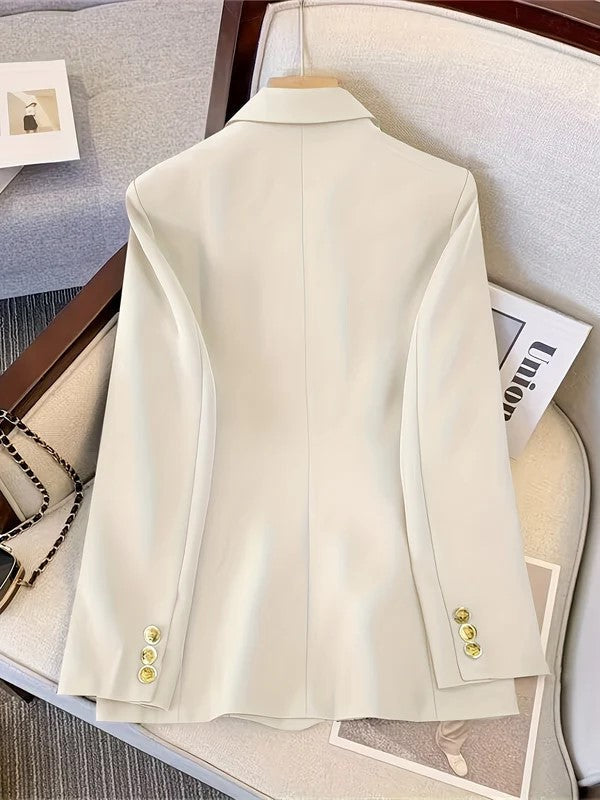 Stylish women's double-breasted blazer, offering a polished look for any smart casual event