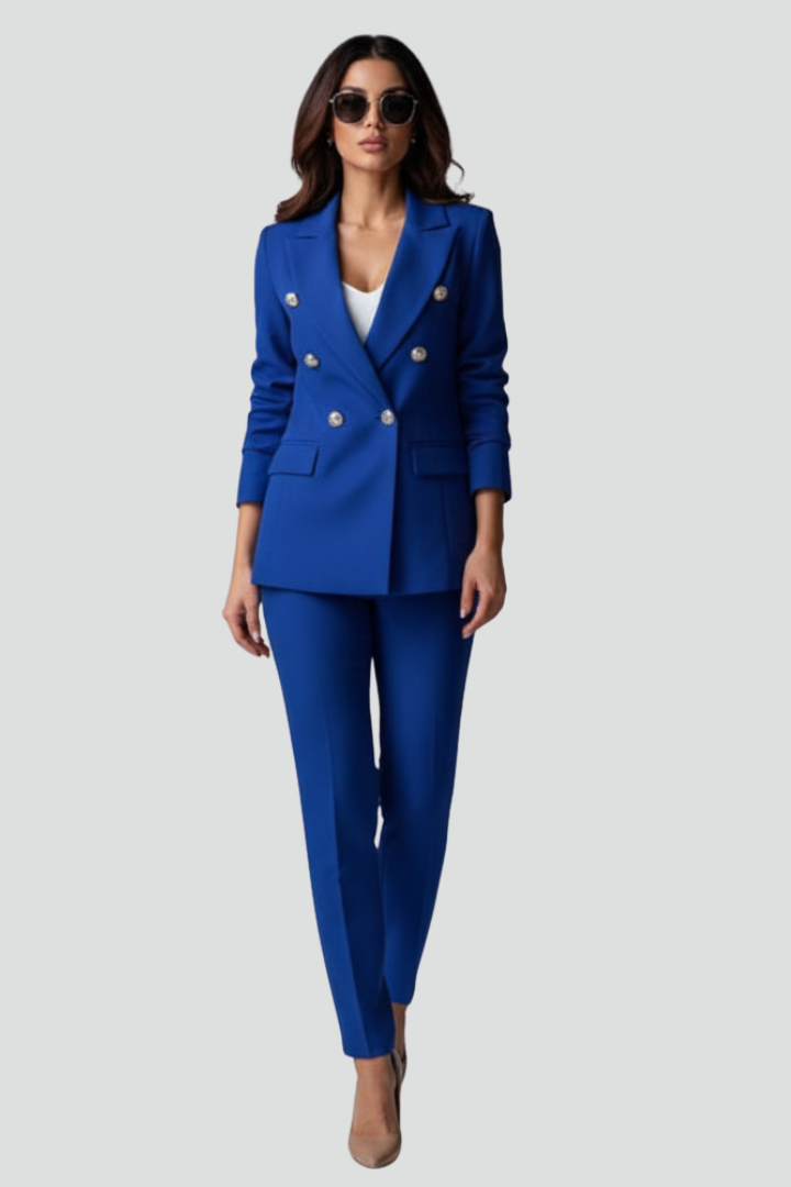 Fashionable women's tailored trouser set, versatile for office and formal events