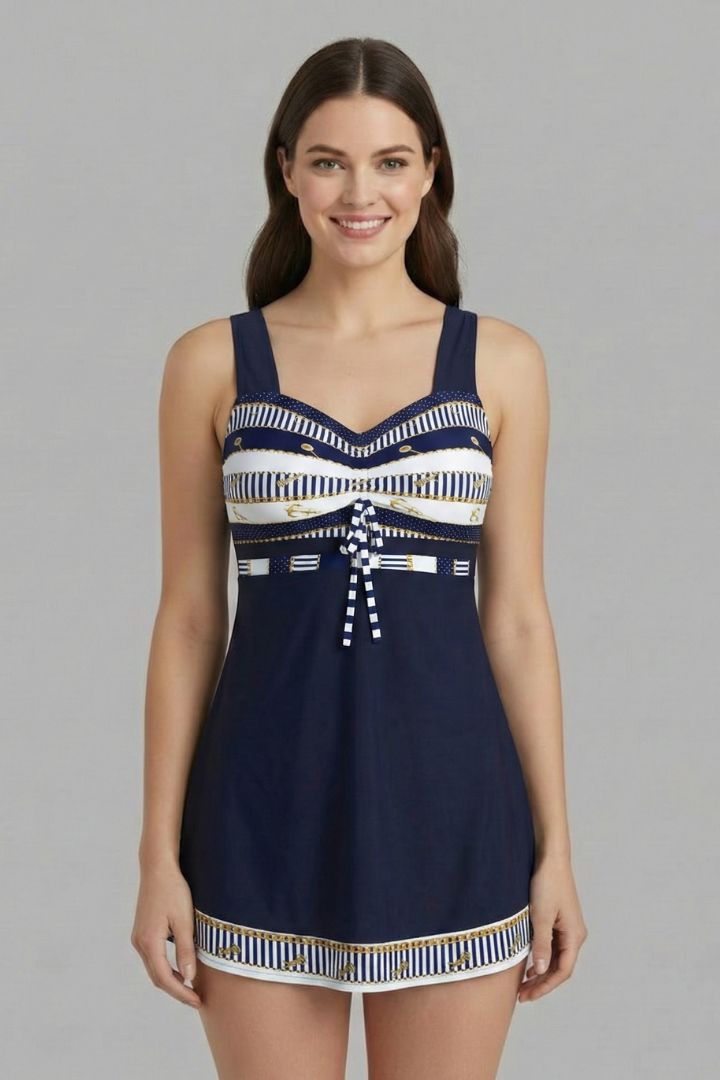 Summer essential: women's tie front tankini swimsuit set for beachwear.