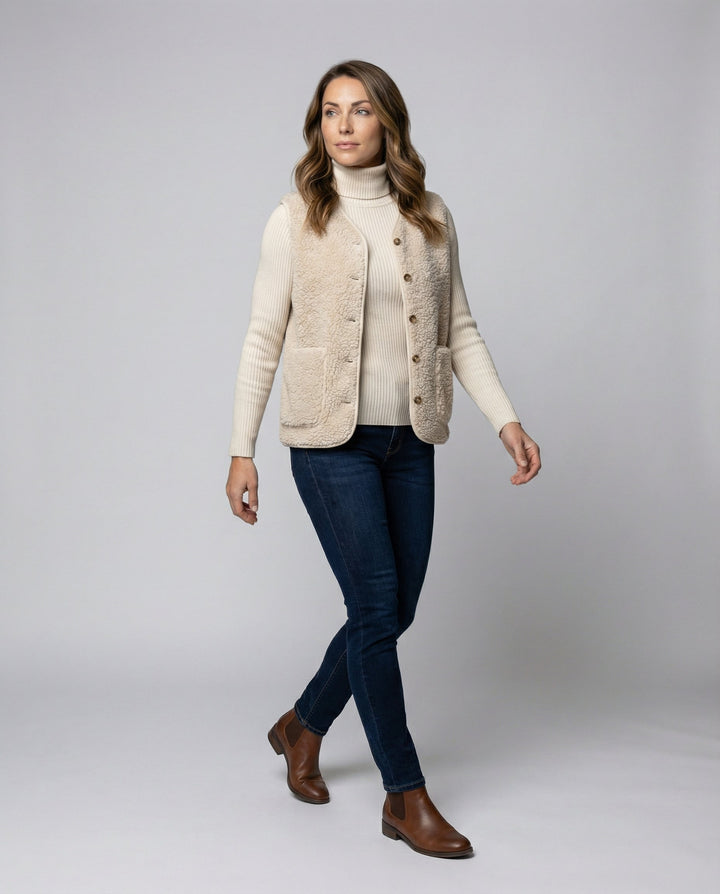 Women's timeless elegant essential top, offering all-day comfort. Versatile for chic everyday wear.