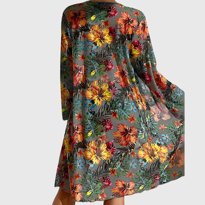 Elegant women's tropical print bikini, showcasing fashion-forward beach wear and summer style.