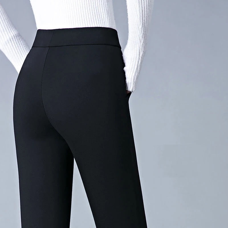 Women's ultra-comfort stretchable high-waist pants, perfect for chic casual everyday wear.