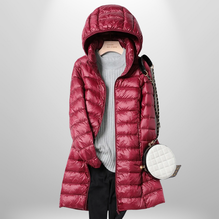 Versatile women's packable jacket, warm and lightweight for outdoor adventures.