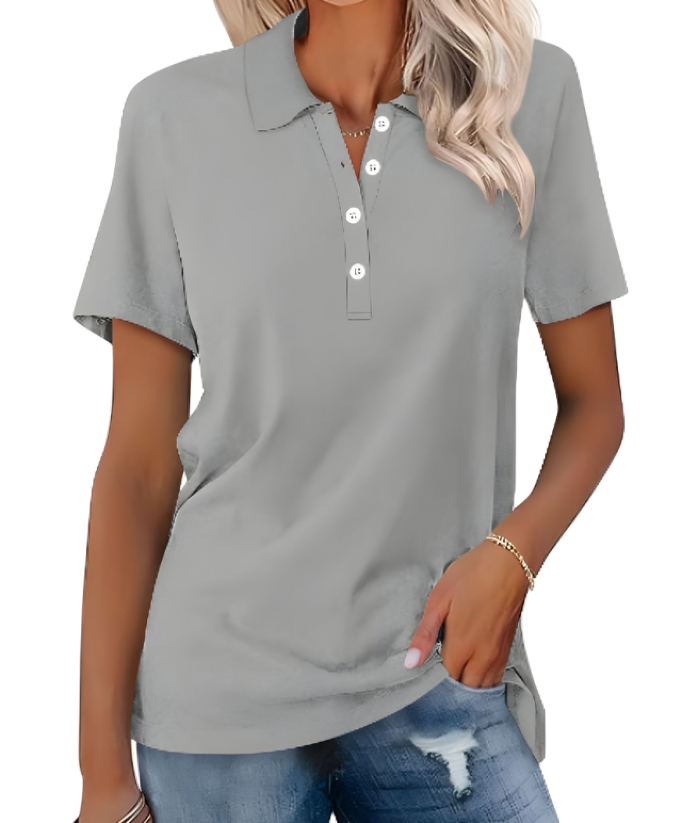 Women's versatile comfort polo shirt, short sleeve, perfect for everyday style and casual wear.