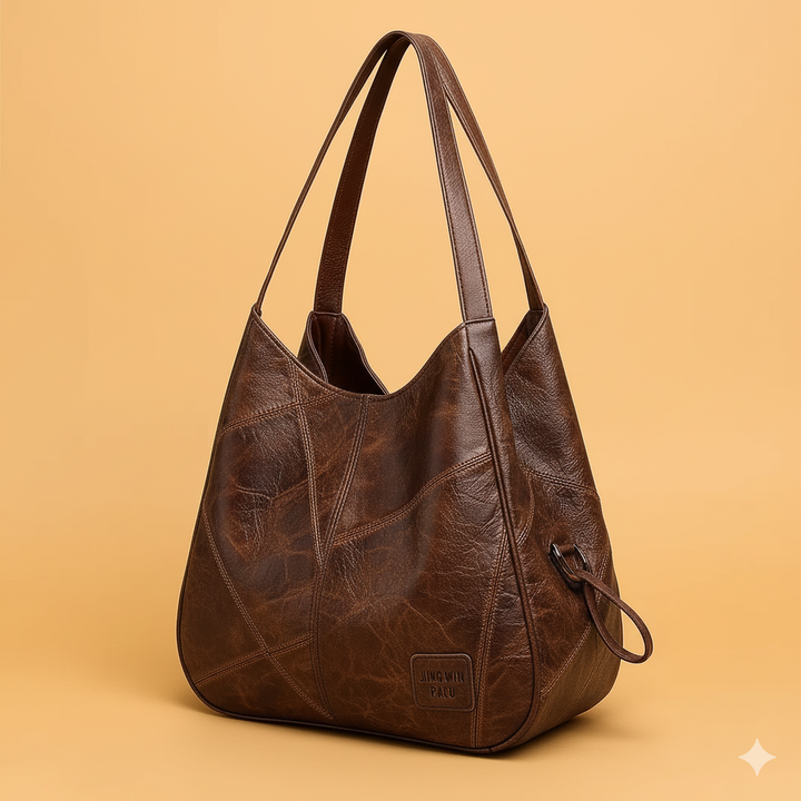 Stylish women's 4-piece faux leather vintage handbag set, including a tote, shoulder bag, and clutch