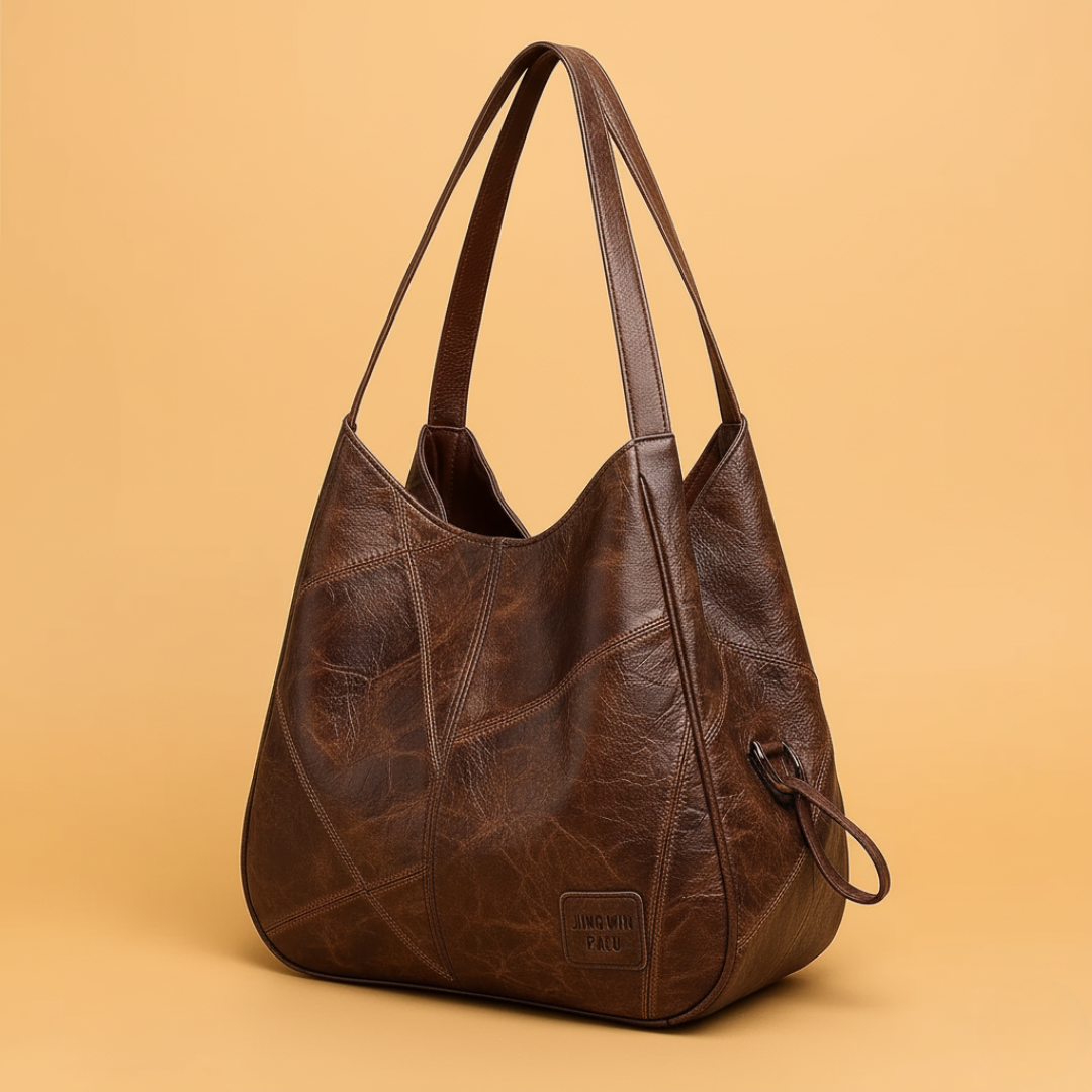 Versatile women's vintage faux leather handbag set for everyday, featuring a tote, shoulder bag & clutch