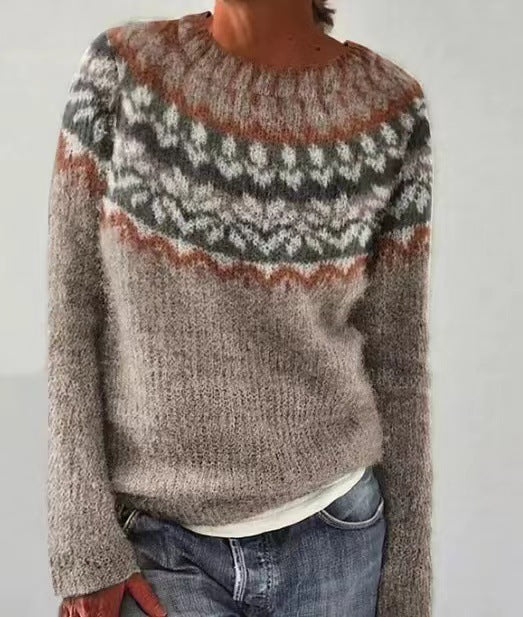 Bestselling women's vintage knit pullover, a cozy multicolor sweater for stylish winter fashion outfits.