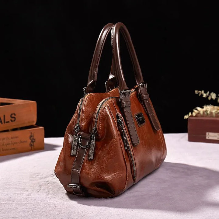 Chic black vegan leather shoulder bag for women, a timeless elegant purse with vintage flair for daily essentials.