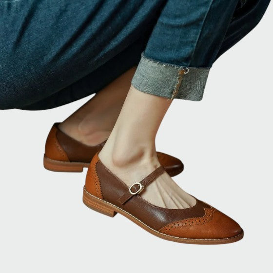 Classic vintage two-tone Mary Jane shoes for women, stylish everyday retro footwear