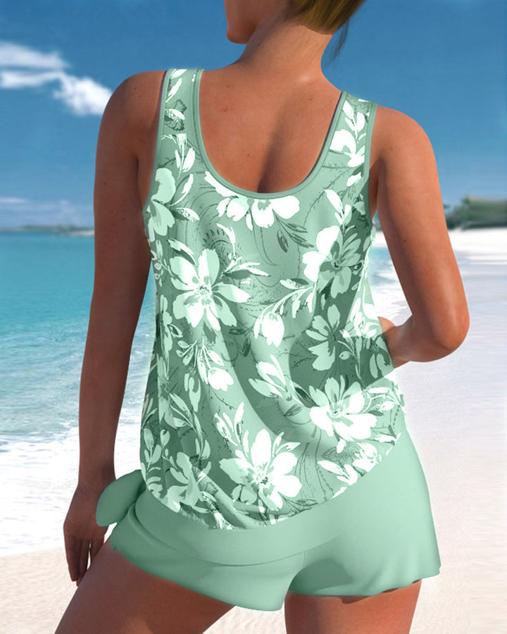 Chic women's violet tankini, a comfortable two-piece swimsuit for all summer occasions