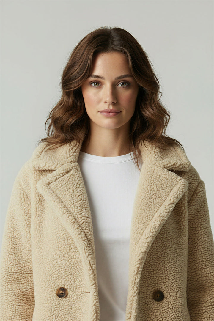 Women's warm oversized winter coat, cozy & stylish for everyday comfort in cold weather. Perfect outerwear.