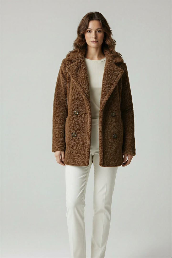 Relaxed fit women's oversized winter coat, long sleeve. Ideal for layering, warmth & everyday style in winter.